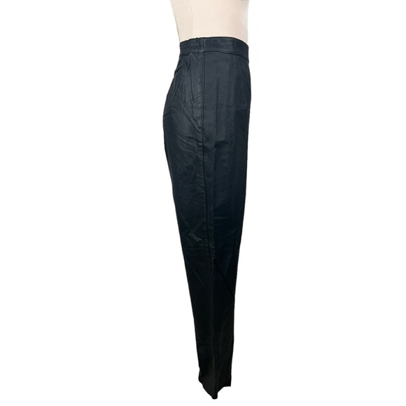 Timothy Daniels Vintage Straight Leg High Rise Leather Pants - Picture 3 of 11